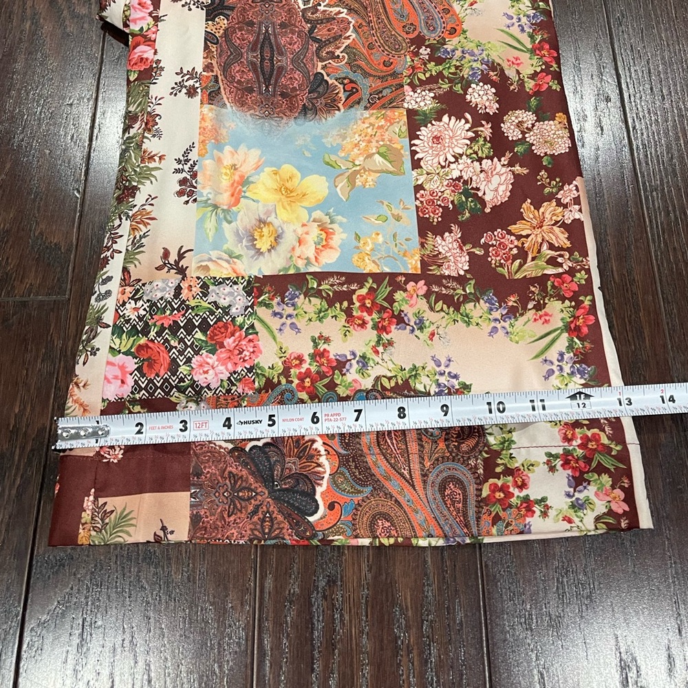 BOSTON PROPER Patchwork Print High Waist Palazzo Pant Wide Leg Women Size XXS - Picture 8 of 12